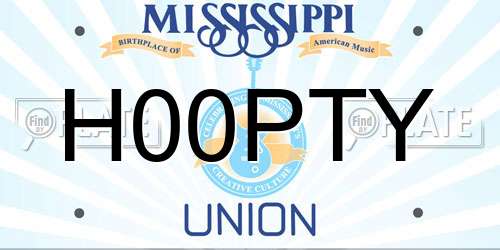 H00PTY Mississippi License Plate