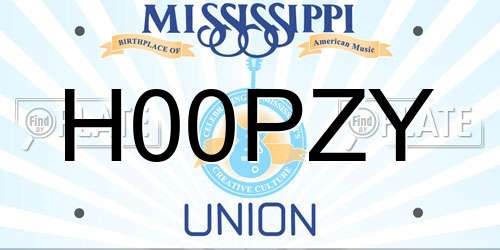 H00PZY Mississippi License Plate
