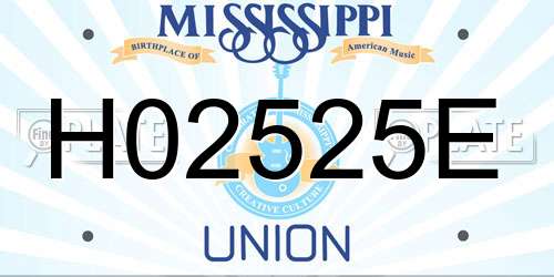 H02525E Mississippi License Plate