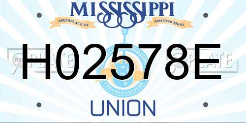 H02578E Mississippi License Plate