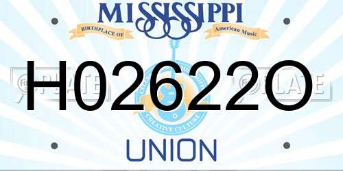 H02622O Mississippi License Plate