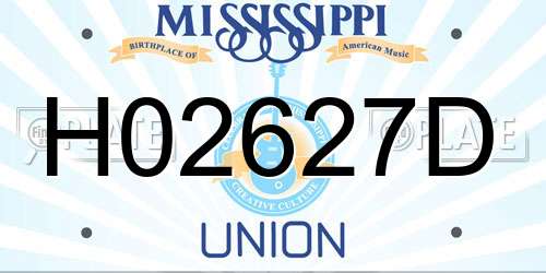 H02627D Mississippi License Plate