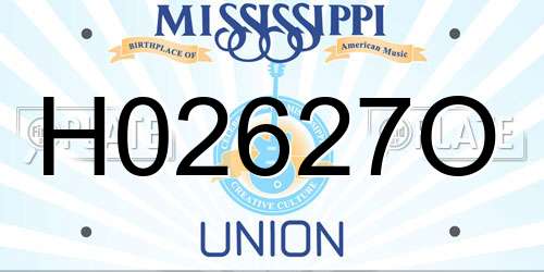 H02627O Mississippi License Plate