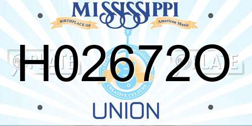 H02672O Mississippi License Plate