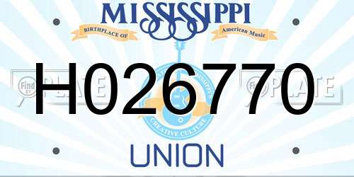 H026770 Mississippi License Plate