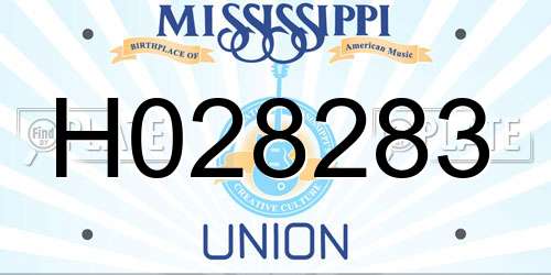 H028283 Mississippi License Plate
