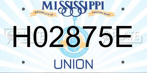 H02875E Mississippi License Plate