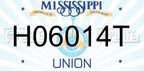 H06014T Mississippi License Plate