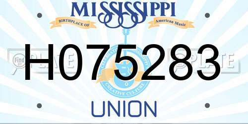 H075283 Mississippi License Plate