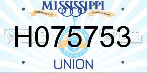 H075753 Mississippi License Plate