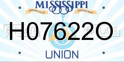 H07622O Mississippi License Plate