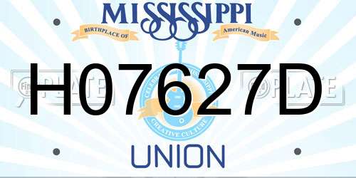 H07627D Mississippi License Plate