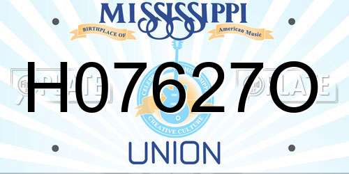 H07627O Mississippi License Plate