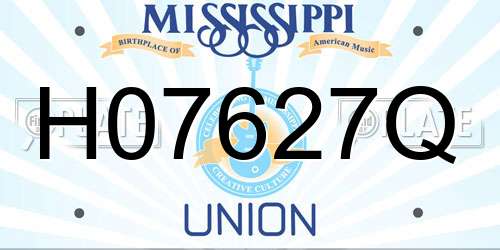 H07627Q Mississippi License Plate