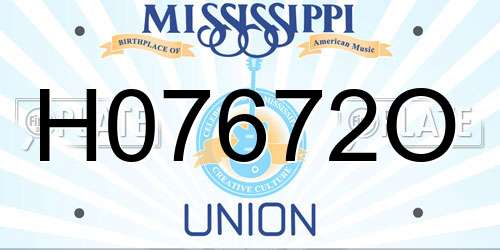 H07672O Mississippi License Plate