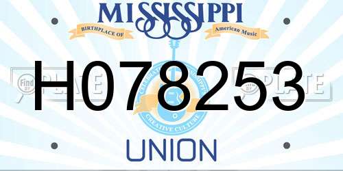 H078253 Mississippi License Plate