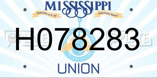 H078283 Mississippi License Plate
