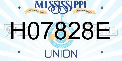 H07828E Mississippi License Plate