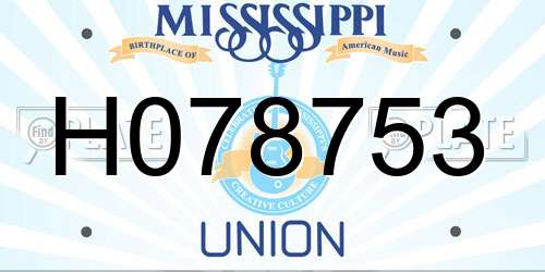 H078753 Mississippi License Plate