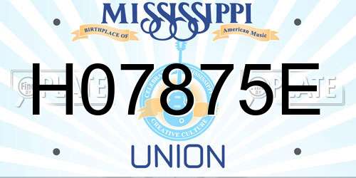 H07875E Mississippi License Plate
