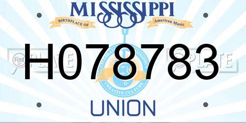 H078783 Mississippi License Plate
