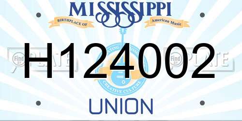 H124002 Mississippi License Plate