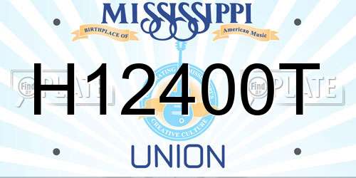 H12400T Mississippi License Plate