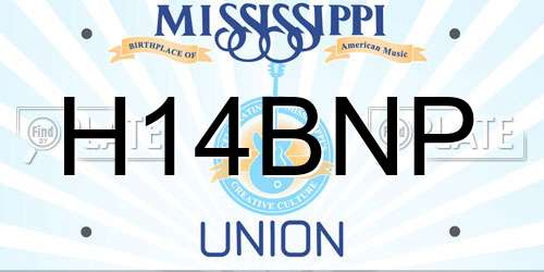 H14BNP Mississippi License Plate
