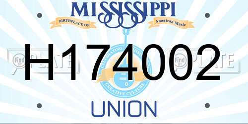 H174002 Mississippi License Plate