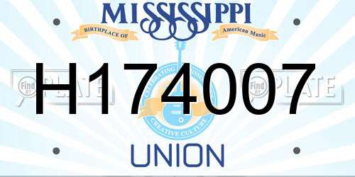 H174007 Mississippi License Plate