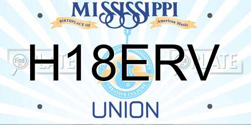H18ERV Mississippi License Plate