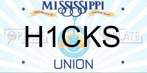 H1CKS Mississippi License Plate