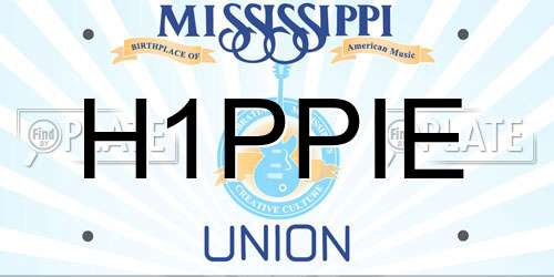 H1PPIE Mississippi License Plate