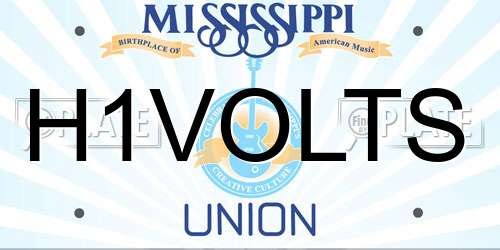 H1VOLTS Mississippi License Plate