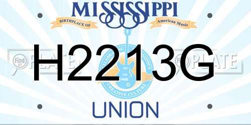H2213G Mississippi License Plate