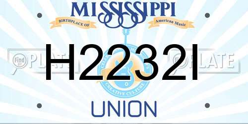 H2232I Mississippi License Plate