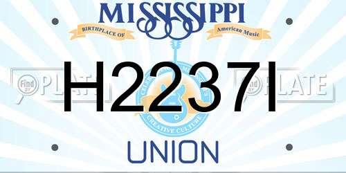 H2237I Mississippi License Plate