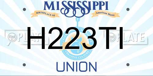 H223TI Mississippi License Plate