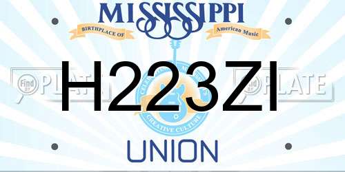H223ZI Mississippi License Plate