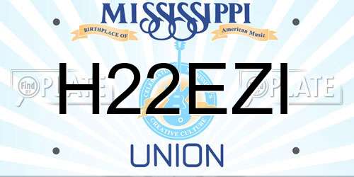 H22EZI Mississippi License Plate