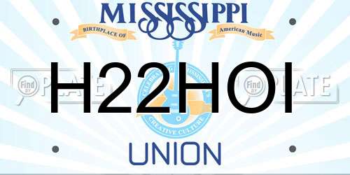 H22HOI Mississippi License Plate