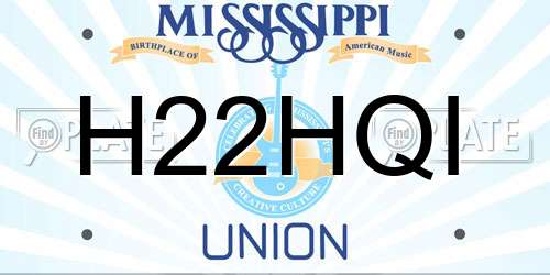 H22HQI Mississippi License Plate