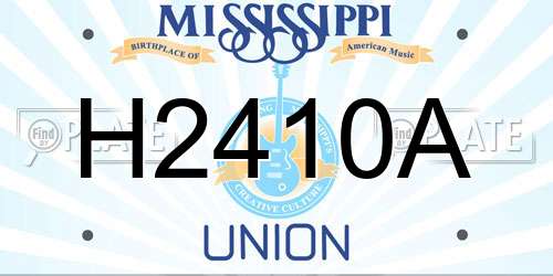H2410A Mississippi License Plate