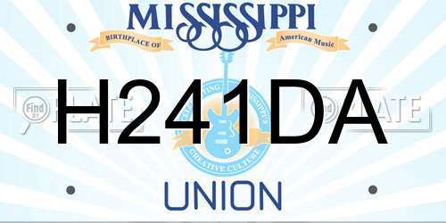 H241DA Mississippi License Plate