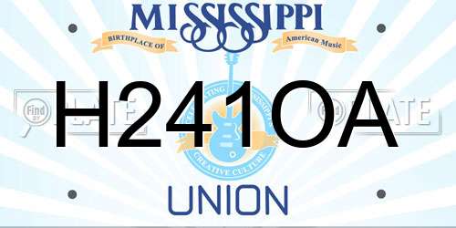 H241OA Mississippi License Plate