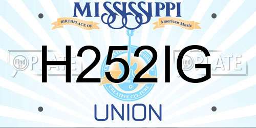 H252IG Mississippi License Plate