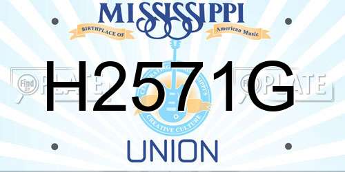 H2571G Mississippi License Plate