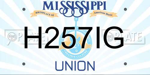 H257IG Mississippi License Plate