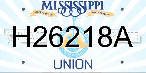 H26218A Mississippi License Plate