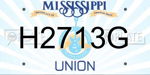 H2713G Mississippi License Plate